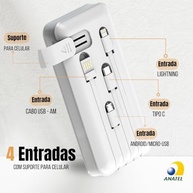 Power Bank 10000mAh Premium: Carregador Portátil Universal com 4 Cabos Integrados e Carregamento Ultra Rápido - imagem 5