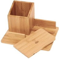 Carregador Wireless 3 em 1 de Bambu - imagem 4
