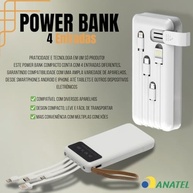 Power Bank 10000mAh Premium: Carregador Portátil Universal com 4 Cabos Integrados e Carregamento Ultra Rápido - imagem 4
