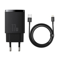 Carregador Baseus 17W: 3 USB + Cabo iPhone - imagem 1