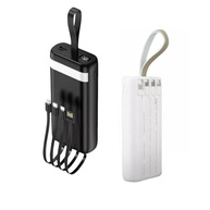 Carregador Portátil Power Bank Turbo 20000mAh Sem Fio Universal c/ 4 Cabos Integrados, Visor LED e Lanterna - imagem 2