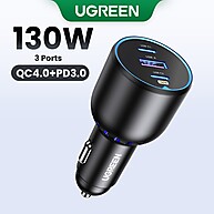Carregador de Carro 130W UGREEN: Turbo para Seus Dispositivos! - imagem 1