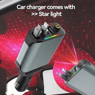 Carregador de Carro 4 em 1 com Luz Estelar - imagem 1