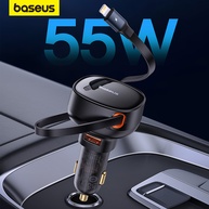 Carregador de Carro Baseus 30W: Rápido e Retrátil! - imagem 1