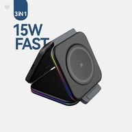Carregador Wireless 3x1: Celular, Relógio e Fone - imagem 4