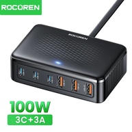 Carregador GaN 100W Rocoren: 6 Portas, Turbo! - imagem 1