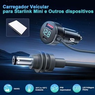 H'MASTON Cabo Carregador Veicular Starlink Mini: USB-C PD/QC, Display Digital 12V/24V, À Prova D'Água - Aventura Conectada! - imagem 4