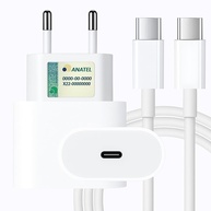 Carregador USB-C PD Turbo Rápido 65W com Cabo Reforçado 1m - Homologado ANATEL | iPhone 15/16, Android, Notebook - imagem 1