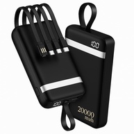 Power Bank 20000mAh: Carregador Portátil Turbo com 4 Cabos Embutidos e Carga Rápida - imagem 1