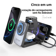 Carregador Sem Fio 5 em 1: iPhone + Apple Watch - imagem 1