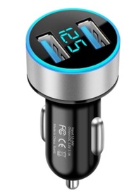 Carregador Veicular USB Duplo 3.1A Digital: Potência e Controle na Palma da Sua Mão! - imagem 1