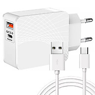 Carregador Turbo QC 3.0 40W + Cabo USB C – Carregamento Rápido e Seguro - imagem 1