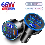 Carregador USB Veicular 66W: Carga Rápida e Monitoramento - imagem 1