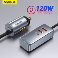 Carregador Veicular Baseus 120W com 4 Portas: Potência Total - imagem 1