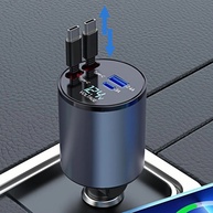 Carregador Veicular Retrátil 4x1: Carga Rápida! - imagem 1