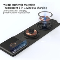 Carregador Wireless 3 em 1: 15W, Dobrável e Magnético - imagem 1