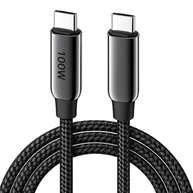 Cabo USB-C para USB-C 2 Metros 100W - Carregamento Rápido - Compatível com Smartphones, Notebooks e Dispositivos Tipo C - Design Resistente em Nylon Trançado - imagem 2