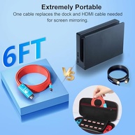 Dock Portátil Nintendo Switch e OLED: Cabo USB-C para HDMI 4K 60Hz com Carregamento PD - imagem 4