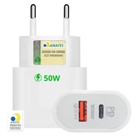 Carregador Turbo 50W Universal USB-C PD e USB-A QC - Carregamento Rápido e Seguro - imagem 1