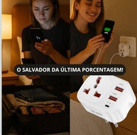 Adaptador Universal Tomada Viagem 3 USB + 1 Tipo-C | Carregamento Rápido 3.4A | 150 Países | Compacto Essencial - imagem 4