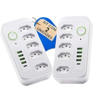 Régua de Energia 5 Tomadas + 4 USB + 1 Tipo-C: Carregamento Rápido e Seguro - imagem 2