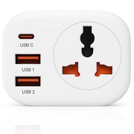 Adaptador de Tomada Universal 3 USB-C 12W 10A: Carregue Tudo em Qualquer Lugar! - imagem 1