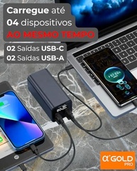 Power Bank A'Gold 20000mAh Turbo 65W: Carregue Notebooks e Celulares com Velocidade e Segurança - imagem 5