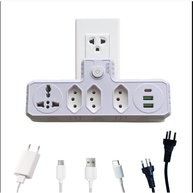 Extensão Universal Portátil 3 Tomadas + 2 USB + 1 Tipo-C: Carregue Tudo em Qualquer Lugar! - imagem 2