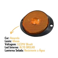 Lanterna Lateral LED Amarela: Ilumine sua Carreta! - imagem 2