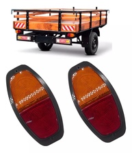 Par de Lanternas para Carretinha Reboque Canoinha com Lâmpadas Inclusas - Segurança e Visibilidade - imagem 1