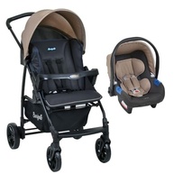Carrinho de Bebê Burigotto Ecco + Bebê Conforto: Segurança e Conforto em Bege - imagem 2