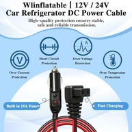 Cabo de Alimentação CC 16,4m 12V/24V para Geladeira de Carro e Freezer Portátil - Compatível com Alpicool, ARB, Dometic e Mais - imagem 3