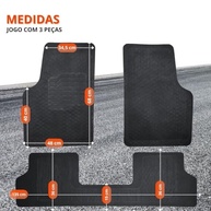 Tapete Borracha Automotivo Universal 3 Peças Preto - Proteção e Estilo para Seu Carro - imagem 4