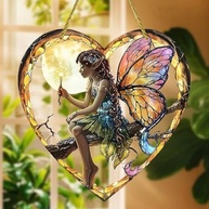 Fada Acrílica Love Elf com Asas - Decoração Encantadora para Casa e Carro - imagem 3