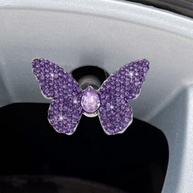 Tampas de Válvula Borboleta Bling Diamond para Carro - Proteção e Estilo Roxo - imagem 3