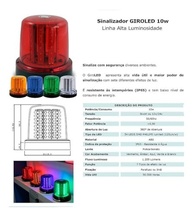 Sinalizador Giroled Giroflex Âmbar 54 Leds - Potencialize a Segurança da Sua Viatura, Moto ou Carro! - imagem 4