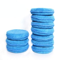 GOWENIC 10 Pçs Azul Redondo Macio Microfibra Carro Cera Aplicador Almofadas Polimento Esponjas para Acessórios de Depilação de Carro (Azul) - imagem 1
