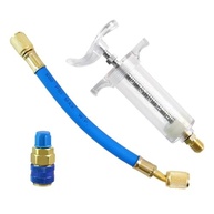 Kit de injetor de óleo e corante para carro, compressor automático de empurrar manual de 30 ml/28.3 g com acoplador rápido conector SAE 1/4, ferramenta de refrigerante injetor de tinta de óleo - imagem 2