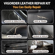 Kit Reparo Couro Preto Carro e Móveis: Arranhões, Rasgos e Furos Nunca Mais! - imagem 3