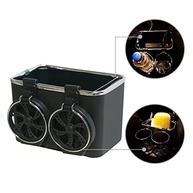 Organizador Porta Objetos Carro com Porta Copos Retrátil - Preto Elegante - imagem 4