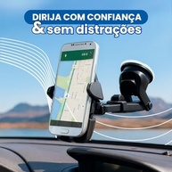 Suporte de Celular para Carro 360°: Fixação Segura e Design Premium para GPS - imagem 3