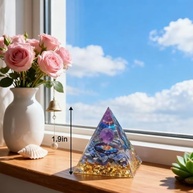 Ornamento de Resina com Pirâmide de Cristal Natural - Decoração Geométrica para Casa e Carro - imagem 3