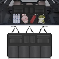 Organizador de Porta-Malas de Carro Grande 86x47cm - 8 Bolsas - Preto - imagem 2