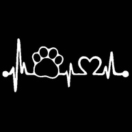 Adesivo Coração Pet Cachorro Gato - Decore seu Carro e Moto com Amor (Branco) - imagem 1