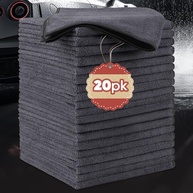 Pacote com 20 Panos de Microfibra Ultra Macios 28x28cm - Absorventes e Sem Fiapos para Carro e Casa - imagem 1