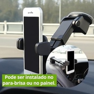 Suporte de Celular para Carro com Ventosa Reforçada e Trava Automática - Fixação Segura no Painel ou Vidro - imagem 4