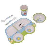 Conjunto de Alimentação Infantil com Tema Carro - Prato, Tigela, Copo, Garfo e Colher - imagem 1