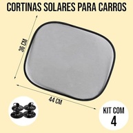 Kit 4 Protetores Solares para Carro com Ventosa - Proteção UV para Janelas Dianteiras, Traseiras e Laterais - imagem 3