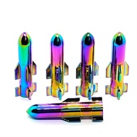 10 peças de carros e bicicletas. Motocicleta. Tampa de válvula colorida universal para veículos elétricos (foguete colorido de 50 mm) - imagem 1