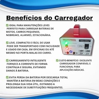 Carregador de Bateria Automotiva 12V 10Ah: Carga Rápida e Lenta para Carros e Motos - imagem 3
